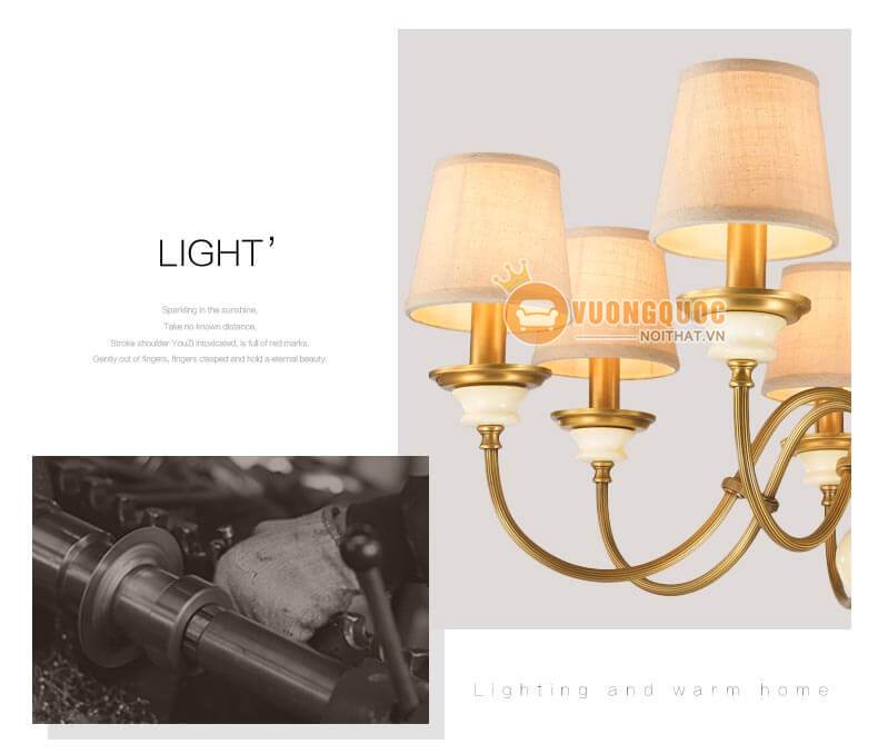 Đèn chùm đồng cao cấp sang trọng tinh tế ABR161-6